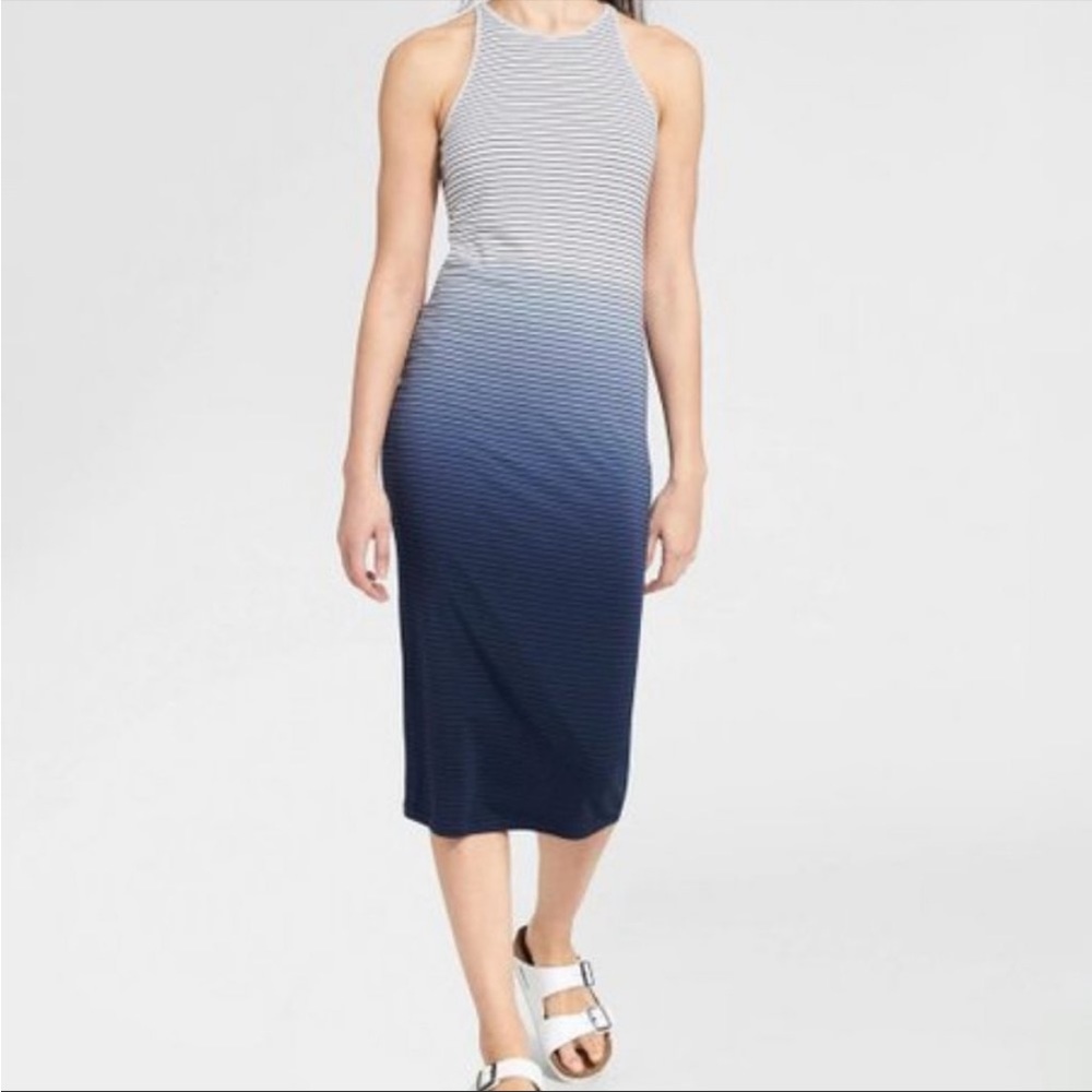 SOLD ELSEWHERE - Athleta Sunkissed Midi Tank Dress Ombre Blue; like new!